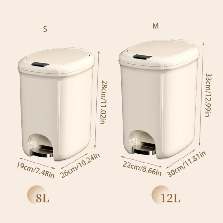 Pedal Bathroom Trash Can for Kitchen Hotel Home or Office 8/12L Trash Can with Lid for Household and Professional