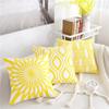45x45cm Yellow Geometric Cotton Embroidery Sofa Cushion Cover Home Living Room Decoration