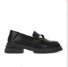 Shei Su Yinyin Same Holwartz~ Small Gold Coins Thick-Soled Stepping Heel Lazy Thick Heel Loafers Women'S Small Leather Shoes