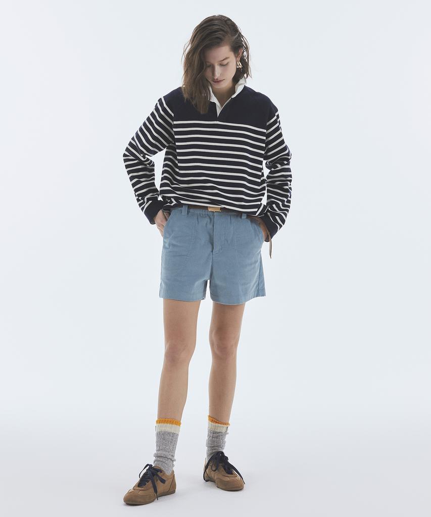 NOHANT Wire Stripe Rugby Long Sleeve T-Shirt Navy