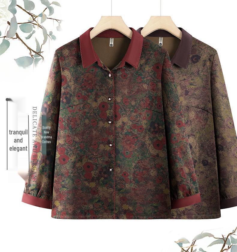 Lightweight Long-Sleeve Jacket for Elderly Women - Ideal for Spring and Autumn