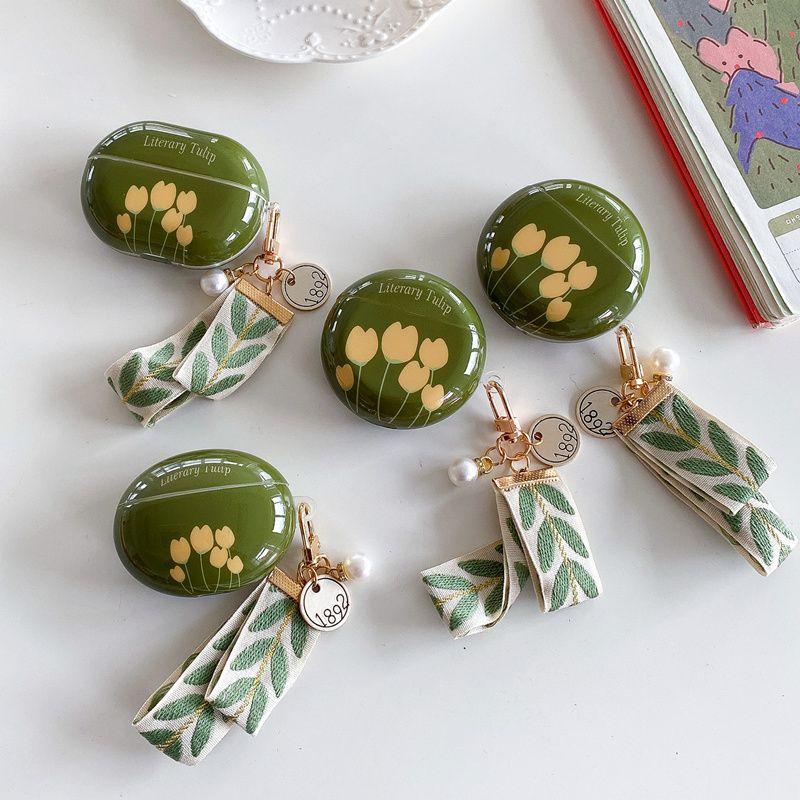 

Защитный чехол для Freebuds5i 6i Тюльпан 4e Зеленый Freebudspro3 Чехол для беспроводных Bluetooth-наушников SE2 Ударопрочный 4i Жесткий чехол Pro2 + Идеальная версия