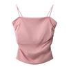 Elegant White Camisole with Chest Pads - Women's Stylish Summer Top for Inner and Outer Wear