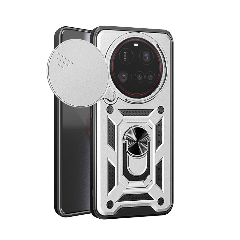 Slide Camera Cover For Xiaomi 15 Ultra 14T Finger Ring Magnetic Stand Phone Case For Xiaomi 14 Ultra 15 14T Pro Shockproof Cases