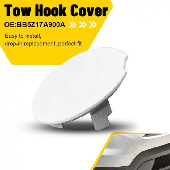 White For 2011-2015 Ford Explorer Front Bumper Impact Cover Joint Cap W/Tow Hook
