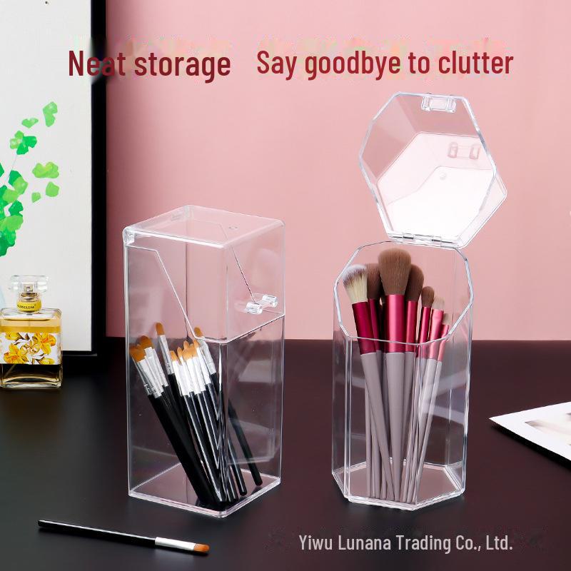 Transparente staubdichte Aufbewahrungsbox für Make-up-Pinsel & Augenbrauenstifte