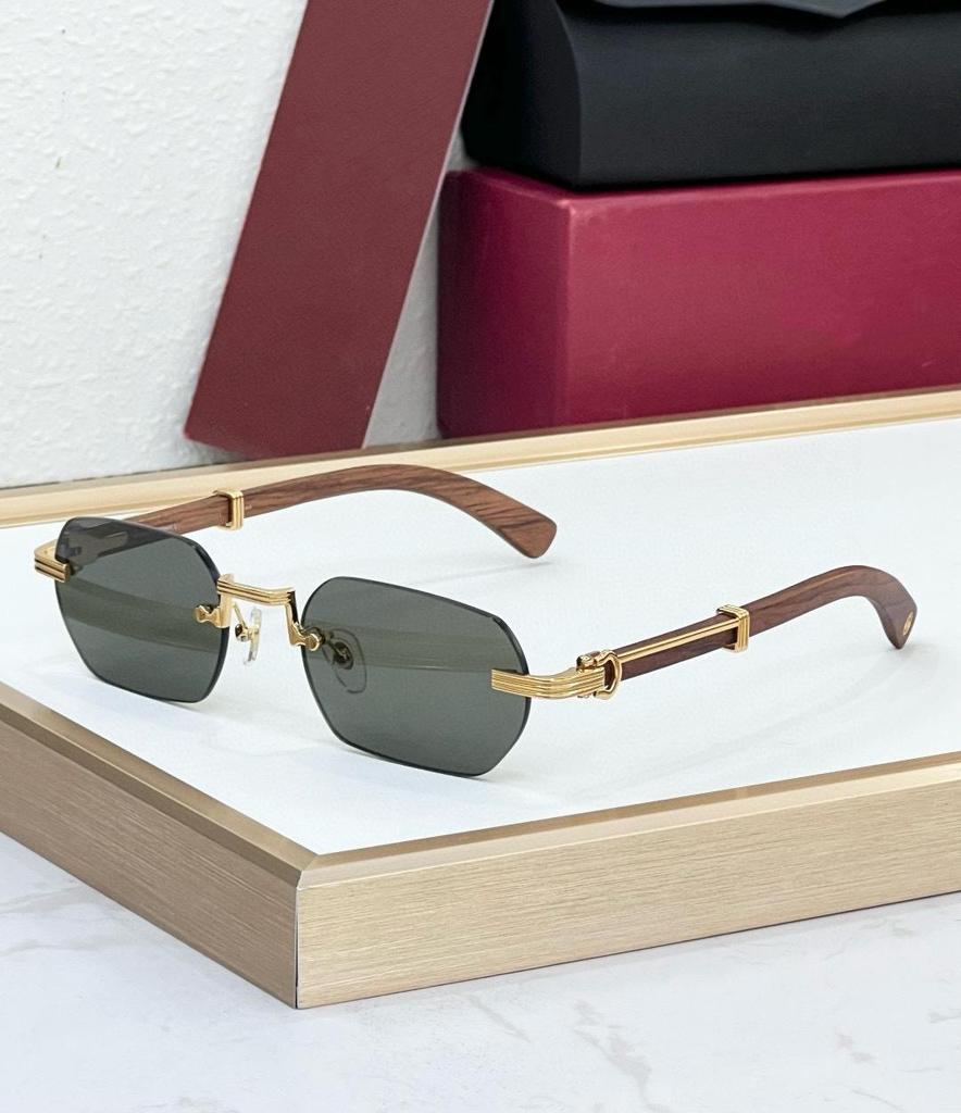 Kajia Wooden Frameless Polygonal Fashion Sunglasses Anti-UV CT0362S