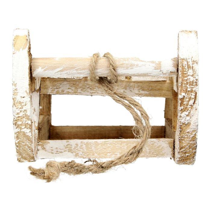 ECD Germany Dekorativ kjelke i tre med 25 LED-lys, Varmhvit, 31,5x14,5x10,5 cm, Brun-Natur