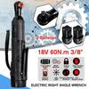 3/8" Rechargeable Cordless Electric Wrench Ratchet 18V with 2 Battery LED Light Right Angle Ratchet  60N.m Torque Power Tool D2 Free Shipping New