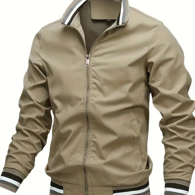 Jaqueta Casual de Alta Qualidade Masculina Primavera e Outono Esportiva Cor Sólida Tamanho Masculino M-5XL Peso 45kg-100kg
