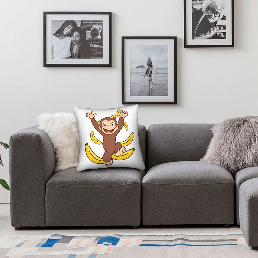 Cartoon Monkey C-Curiouss Georges Pillow Case Print Pillow Cover Fashion Cushion Cover For Sofa Home Decoration