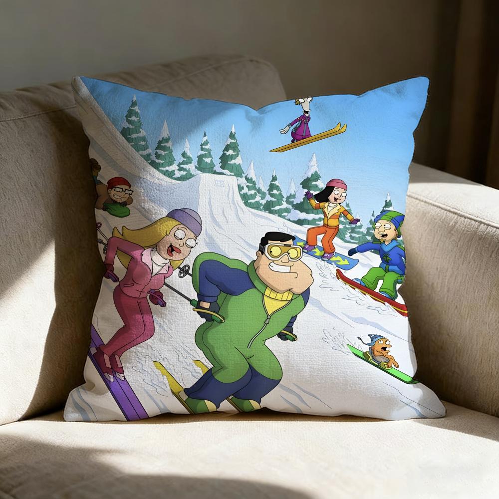 Aamerican Dad Animation Pillow Case Pillowcase Doublesided Printed Sofa Cushion Bedroom Headboard Pillow