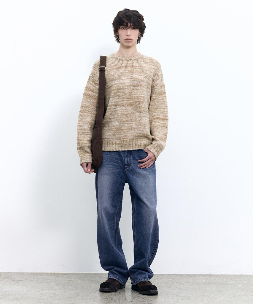 INSILENCE Italian Wool Mixed Pullover Light Beige