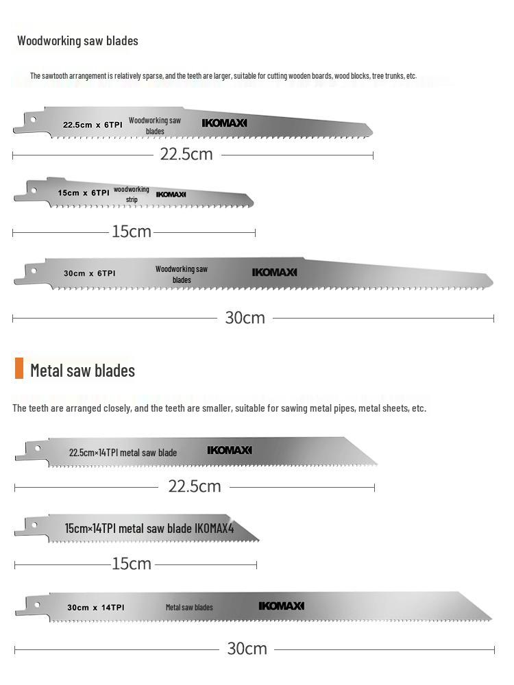 Handheld Electric Saber & Jigsaw Blade for Metal & Wood Cutting