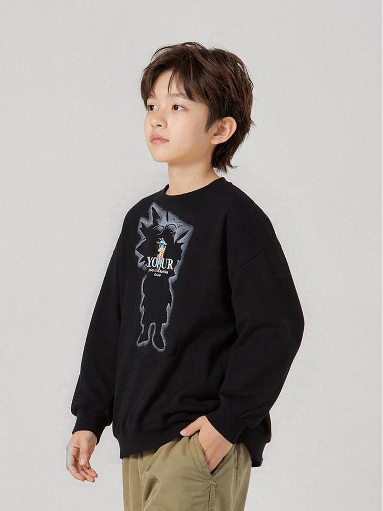 Korean Style Cartoon Sports Hoodie for Older Kids - Boys' Long Sleeve Top