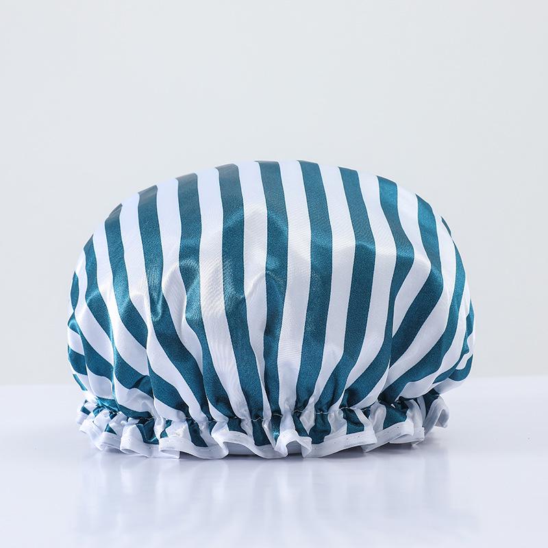 Double-Layer Waterproof Adult Bath & Hair Cap - Makeup, Kitchen, Anti-Oil, Thickened; Customizable Logo