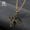 Hip Hop Stainless Steel Crown Cross Pendant Necklace Men's Women's Gothic Demon Subduing Pestle 60cm Necklace Gold Color Jewelry