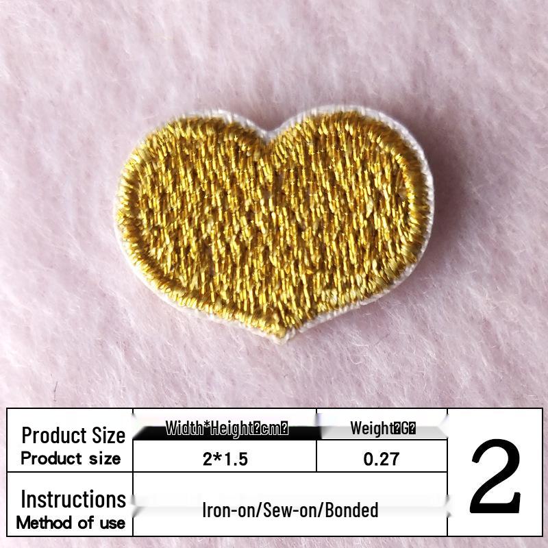 Na Yang Heart Embroidery Self-Adhesive Patch for DIY Clothing and Decoration