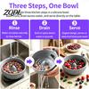Wash And Drain Gadget Self-Spinning Berry Swirl Bowl, Food-Grade Silicone Vortex Fruit Colander with Built-in Portable Rinse Basin for Cleaning Grapes