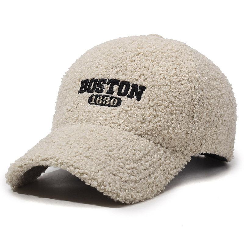 Jesień Zima Damska Ciepła Czapka Baseballowa Męska Czapka z Haftem Literowym
