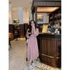 2025 Floral V-Neck Mid-Length Dress for Women: Spring & Autumn Rose Tea Break Design