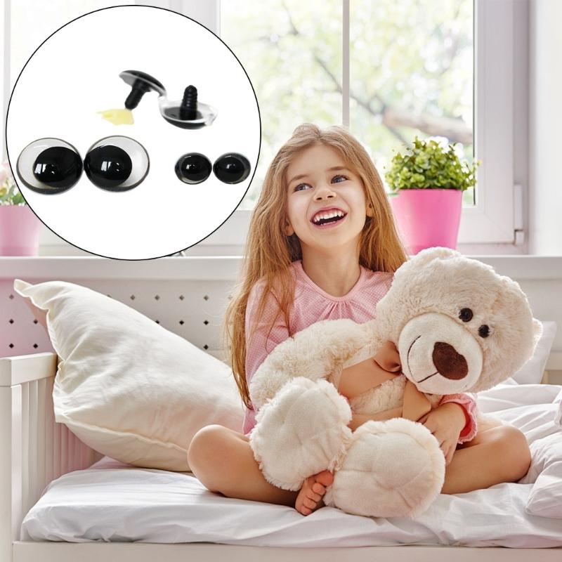 10x Natural Looking Doll Eye Plastic Flat Eyes With Screw Back for Craft Figure Doll And Model Making Accessories