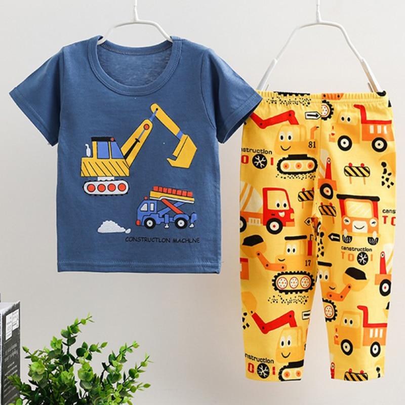 

Домашняя одежда из тонкого хлопка, брюки с короткими рукавами, длинный и короткий комплект для цыпочек 130 2XL/120