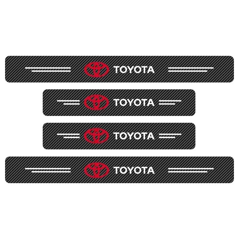 4 Peças Protetor de Soleira da Porta do Carro Adesivo Protetor de Soleira de Fibra de Carbono Para Toyota Yaris Corolla Avensis Aygo Vitz Vios Yaris Mark-X Mirai