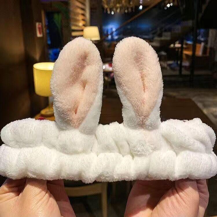 

Женская милая повязка на голову с кроличьими ушками и бантом для умывания лица, аксессуары для волос