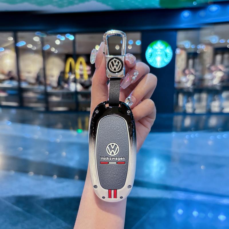 Valve Stems Caps For VOLKSWAGEN VW Zinc Alloy Car Smart Key Case Cover Keychain Shell For VW Volkswagen Touareg 2011 2012 2013 2 BHN1