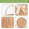 Woven Flower Girl Basket with Handle Handwoven Artificial Flower Wicker Storage Basket for Home Wedding Birthday
