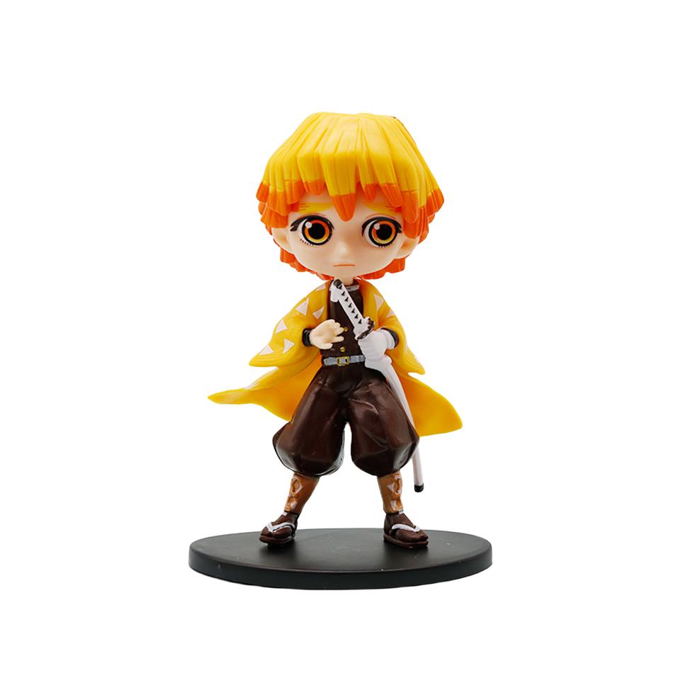 8Pcs Anime Demon Slayer Figure Doll Toy Nezuko Tanjirou Zenitsu Inosuke Kyoujurou Shinobu Giyuu Q Version Model Toy Kids Gifts