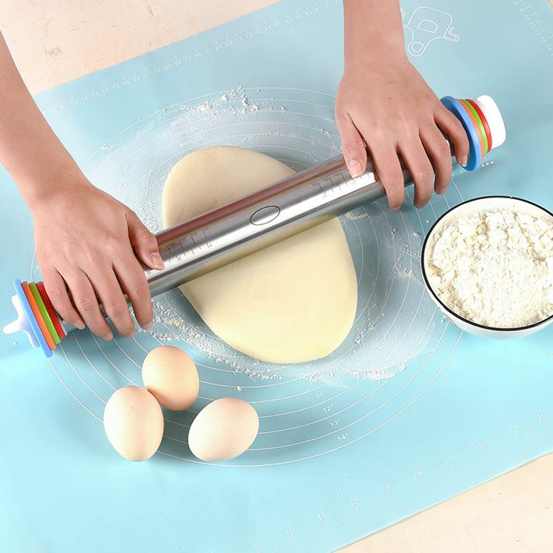 This 17 Inch Stainless Steel Rolling Pin Is Perfect For Making Pizzas Cookies And Other Baked Goods