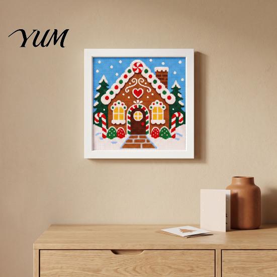 Regalo de Navidad Hecho a Mano Kit DIY de Punto de Cruz, Patrones Navideños de Papá Noel Muñeco de Nieve Reno, Kit de Manualidades de Costura para Principiantes con Temática para Adultos