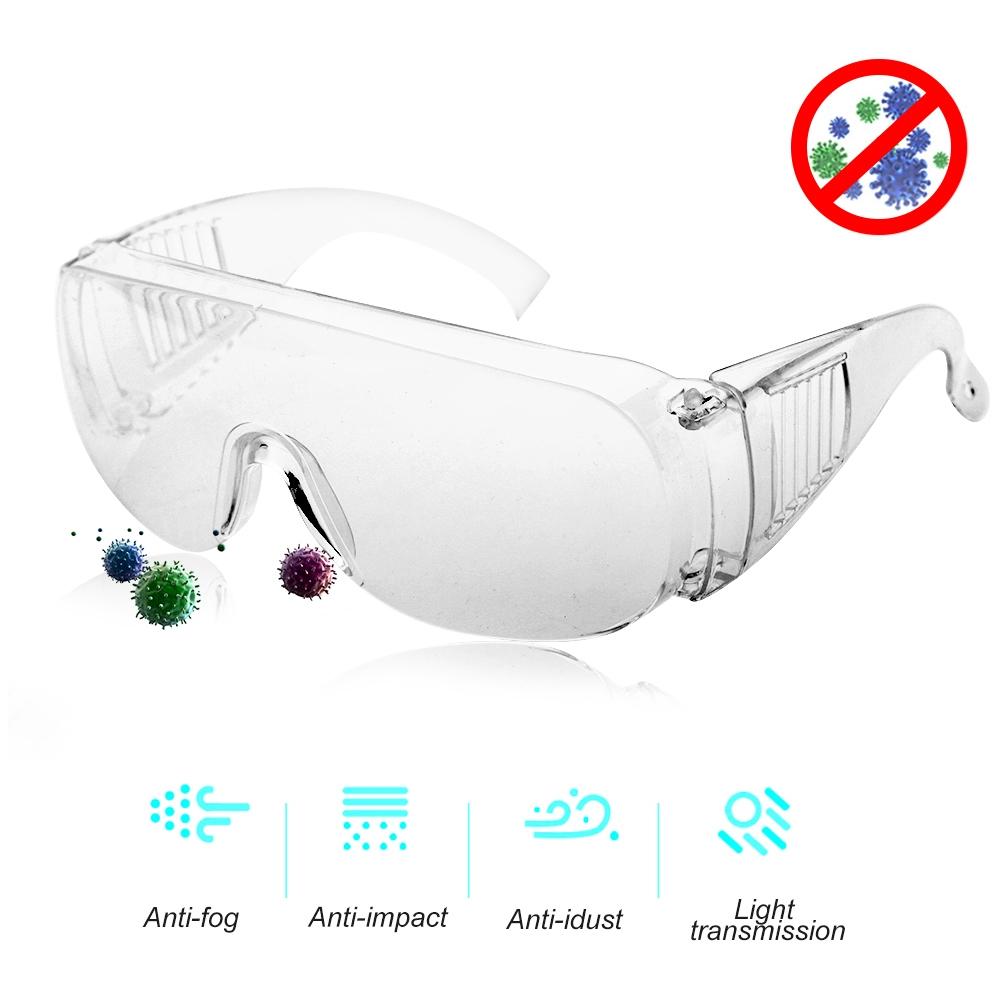 2pcs Plastic Safety Glasses Full Frame Eyes Protective Goggles Transparent Safety Glasses
