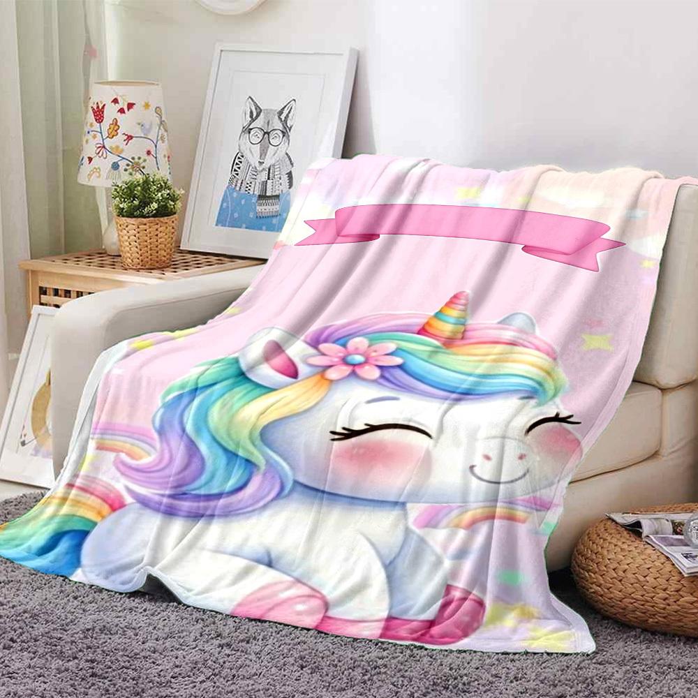 1pc Unicorn Name blanket Lightweight Flannel Throw for Sofa Bed Travel Camping Livingroom Office Couch Chair