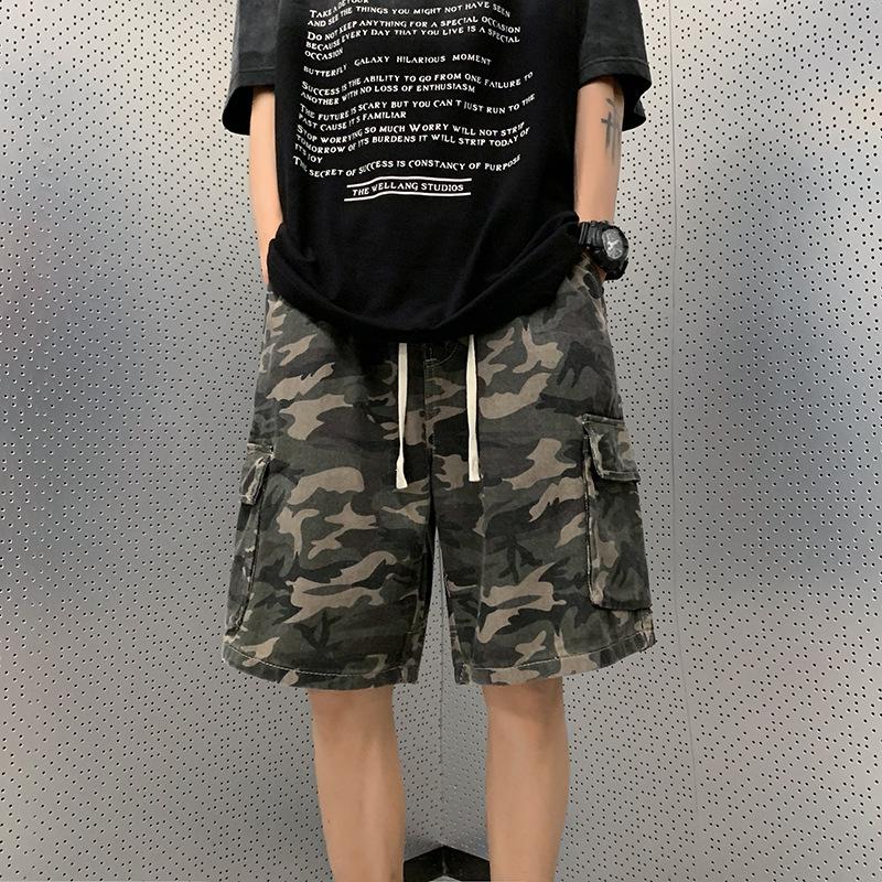 

Men s Retro Camouflage Summer Sports Shorts - Loose, Versatile, Japanese-Style Trend XXXXL