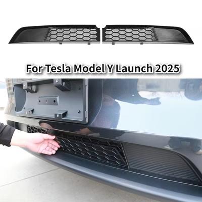 For Tesla Model Y Juniper 2025 Front Bumper Grill Mesh Air Inlet Vent Cover Grille Guards Protector Anti-insect Net Accessories