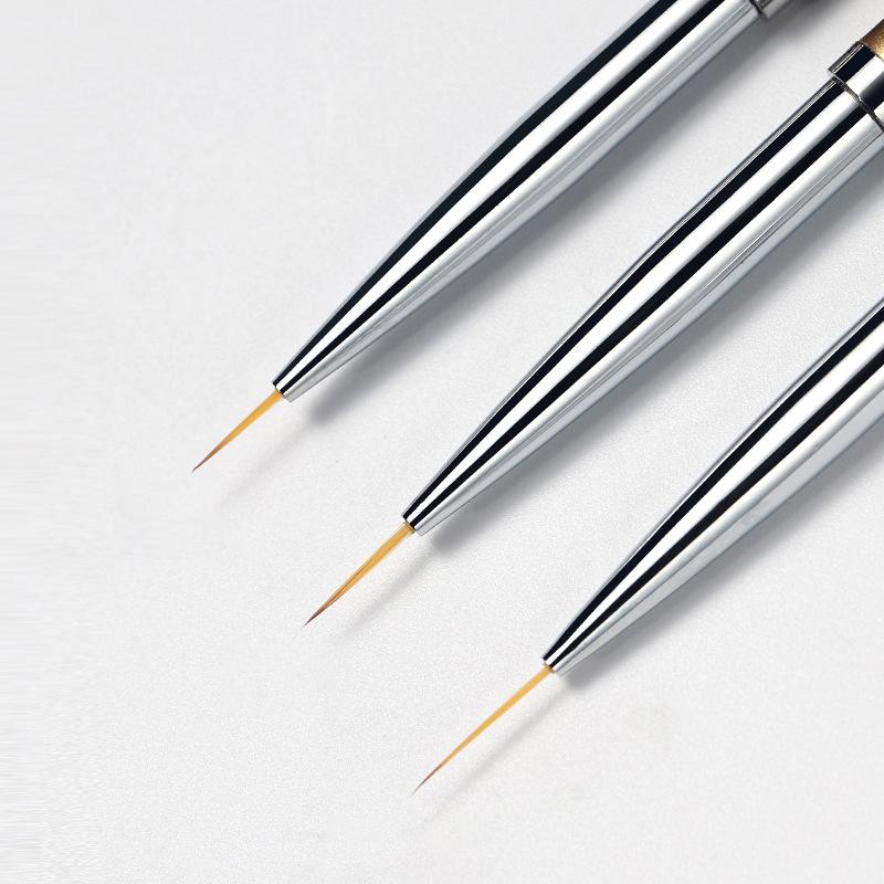 3Pcs Nail Art Liner Brushes French Stripe 3D Tips Line Stripes Diy Drawing Pen Uv Gel Brushes Painting Manicure Nail Tool Sets