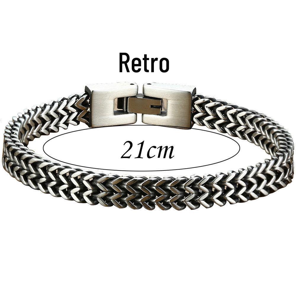European & American Hip Hop 6MM Dragon Bone Snake Chain Bracelet - Fashionable Titanium Steel