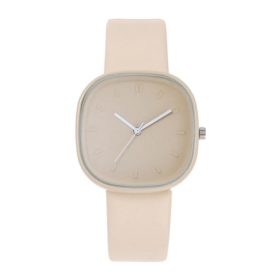 Square Student Watch Minimalist Analog Quartz Watch Faux Leather Band Simple Wristwatch for Teens Boys Girls хаки