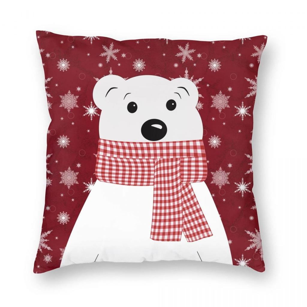Christmas New Year Pillowcase Printing Polyester Cushion Cover Gift Santa Pillow Case Cover Home Zipper 18''
