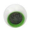 Multicolor LED Nightlight Alarm Clock with Calendar Temperature Display Battery Operated Round Shape Bedroom Essential
