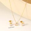 European and American Temperament, High-end Stud Earrings, Necklace, Exquisite Water Drop-shaped Geometric Jewelry Set, Women