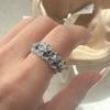 925 Sterling Silver Rings for Women Couple Minimalist Handmade Simple Retro Flower Zircon Ring Fine Jewelry Gift Prevent Allergy