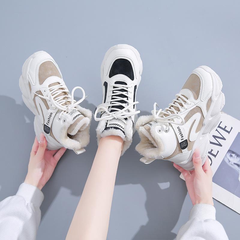 Platform Causal Plush Snow Boots Ankle Booties Winter Women Warm Sneakers Female Cotton Shoes Women's Vulcanized Shoes