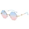 Fashion trend children's sunglasses metal hexagonal sunglasses boys and girls cute personality children's glasses