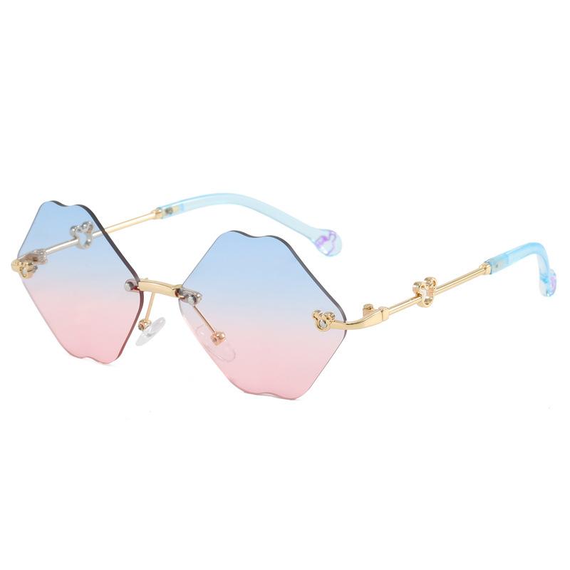 Fashion trend children's sunglasses metal hexagonal sunglasses boys and girls cute personality children's glasses
