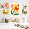 Nordic Abstract Flower Market Leaf Illustration Wall Art Posters and Prints Canvas Painting Wall Pictures for Living Room Decor