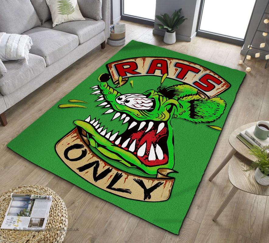 Personalizovaný koberec Rat Fink do obývačky Spálňa Rat's Hole Old School Culture Mat Darčeky pre otca Vlastný koberec Fink na motocykel